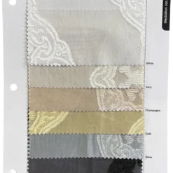 Medallion Jacquard Sheer Table Runner in Silver