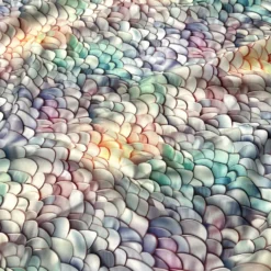 Mermaid (Poly Print) Table Linen in Pearl