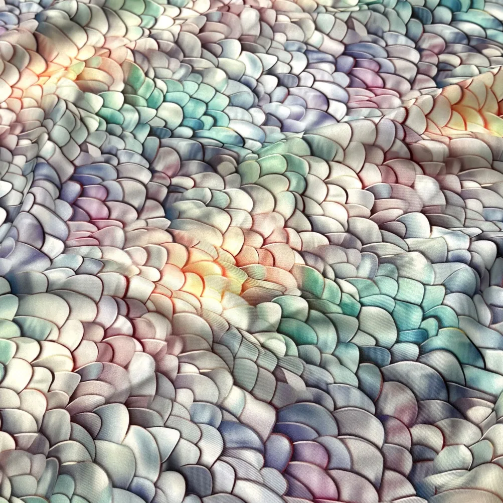 Mermaid (Poly Print) Table Runner in Pearl