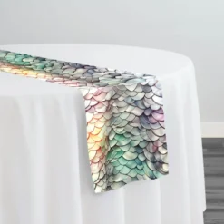 Mermaid (Poly Print) Table Runner in Pearl