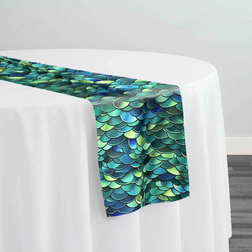 Mermaid (Poly Print) Table Runner in Emerald