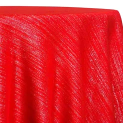 Metallic Burlap Table Linen in Red/Silver