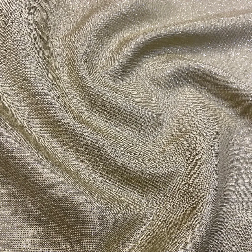 Metallic Burlap Table Linen in Champagne/Silver