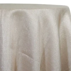 Metallic Burlap Table Linen in Champagne/Silver