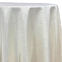 Metallic Burlap Table Linen in Ivory/Gold