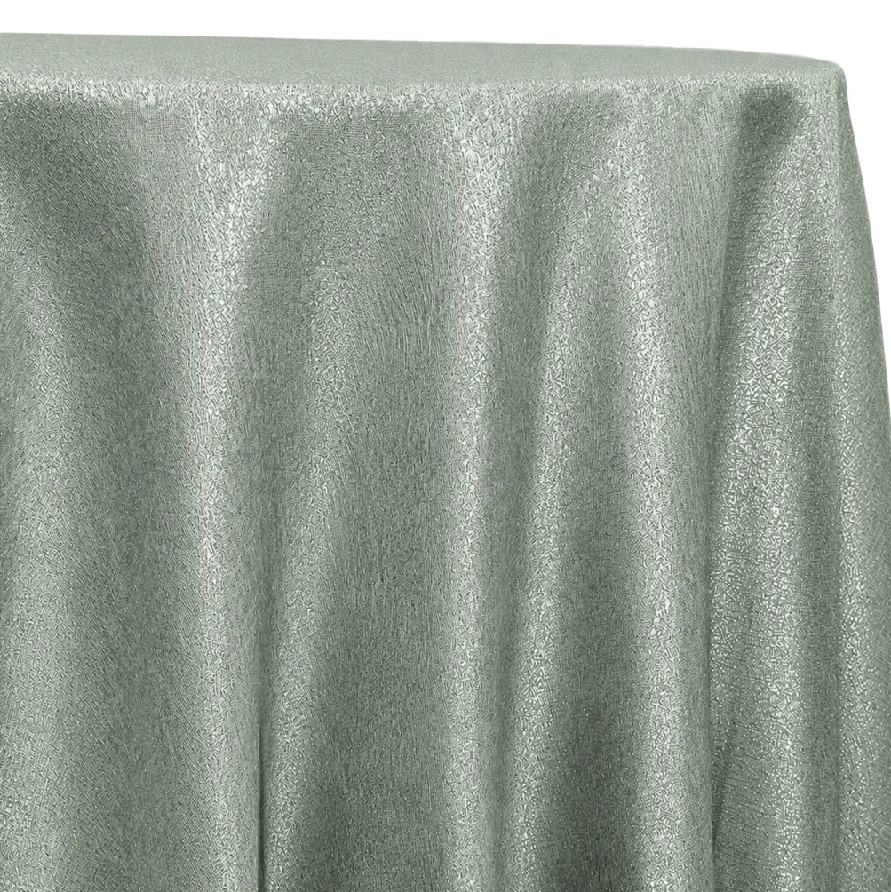 Metallic Burlap Table Linen in Platinum