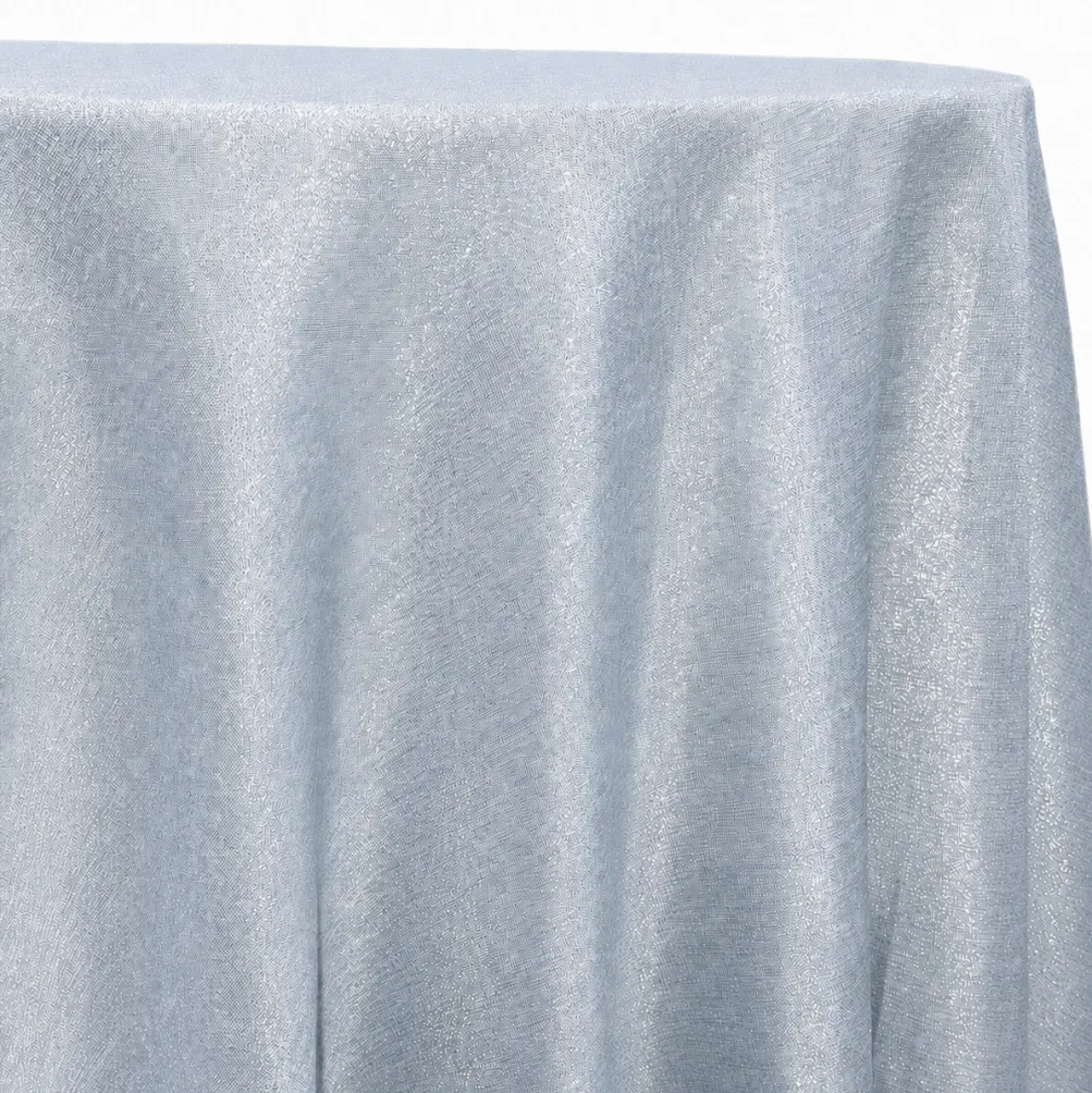 Metallic Burlap Table Linen in Blue/Silver