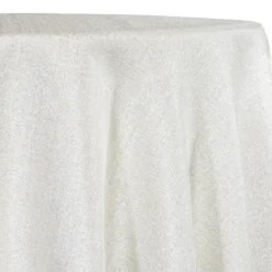 Metallic Burlap Table Linen in White/Silver