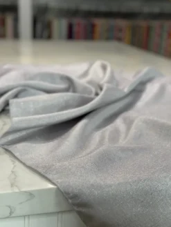 Metallic Burlap Table Linen in Silver/Silver