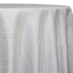 Metallic Burlap Table Linen in Silver/Silver