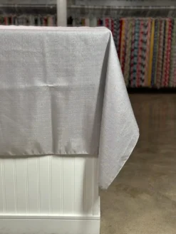 Metallic Burlap Table Linen in Silver/Silver