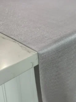 Metallic Burlap Table Linen in Silver/Silver