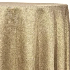 Metallic Burlap Table Linen in Khaki/Gold