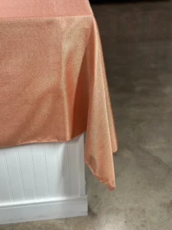 Metallic Burlap Table Linen in Blush/Silver