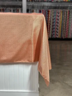 Metallic Burlap Table Linen in Blush/Silver