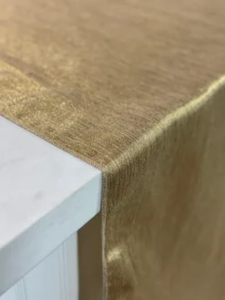 Metallic Burlap Table Linen in Antique Gold/Gold