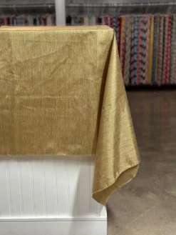Metallic Burlap Table Linen in Antique Gold/Gold