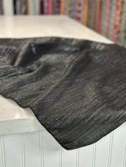 Metallic Burlap Table Linen in Black/Silver