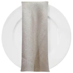 Metallic Burlap Table Napkins in Champagne/Silver