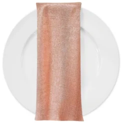 Metallic Burlap Table Napkins in Blush/Silver
