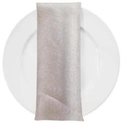 Metallic Burlap Table Napkins in Ivory/Silver