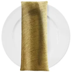 Metallic Burlap Table Napkins in Gold/Gold