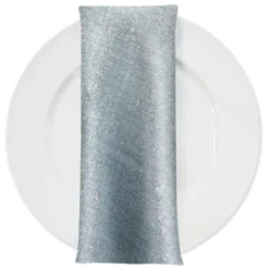 Metallic Burlap Table Napkins in Gray/Silver