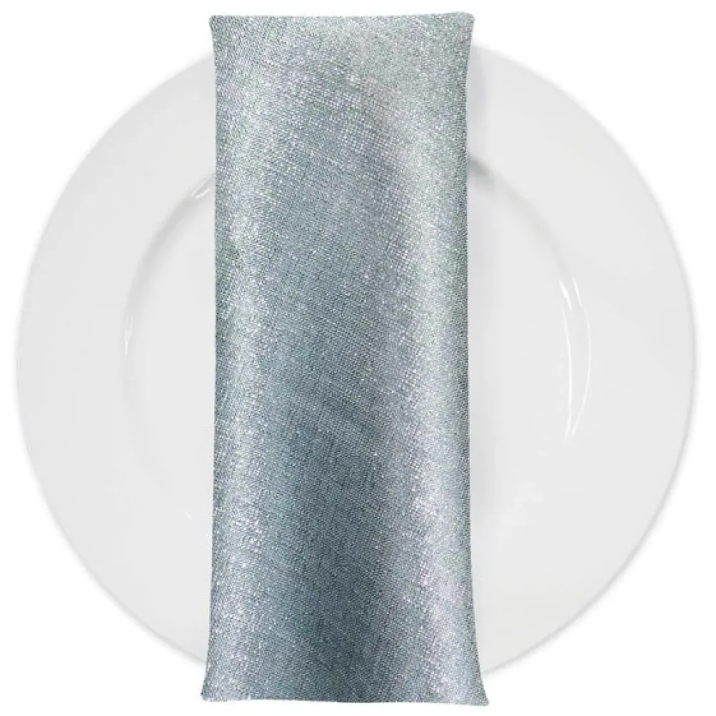 Metallic Burlap Table Napkins in Gray/Silver