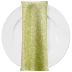 Metallic Burlap Table Napkins in Sage/Silver