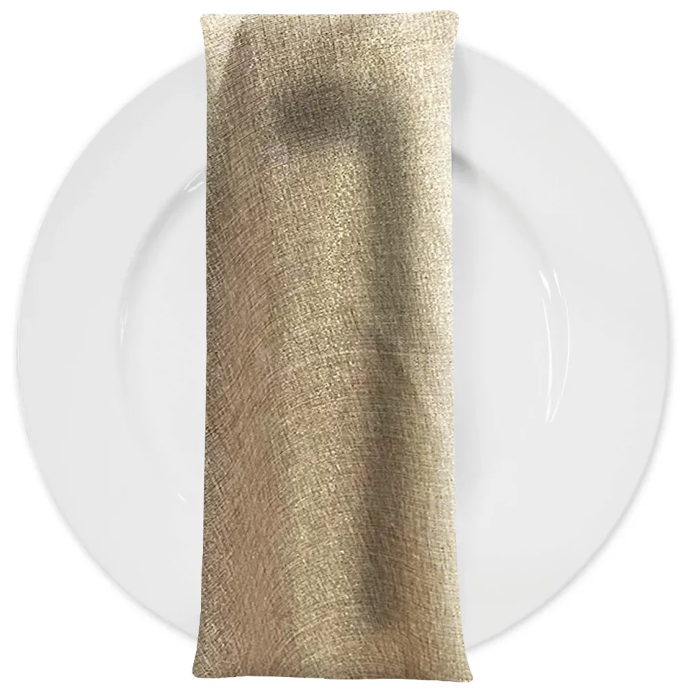 Metallic Burlap Table Napkins in Champagne/Gold