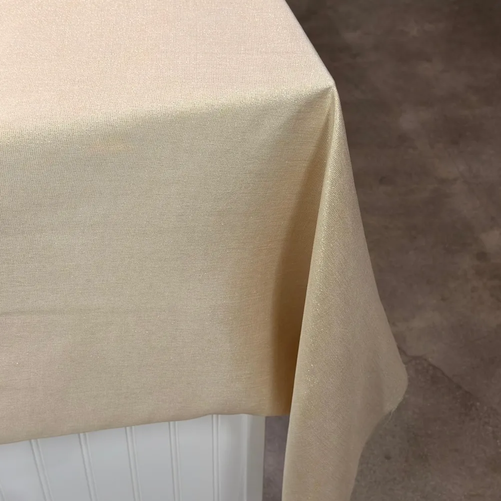 Metallic Burlap Table Napkins in Beige/Gold