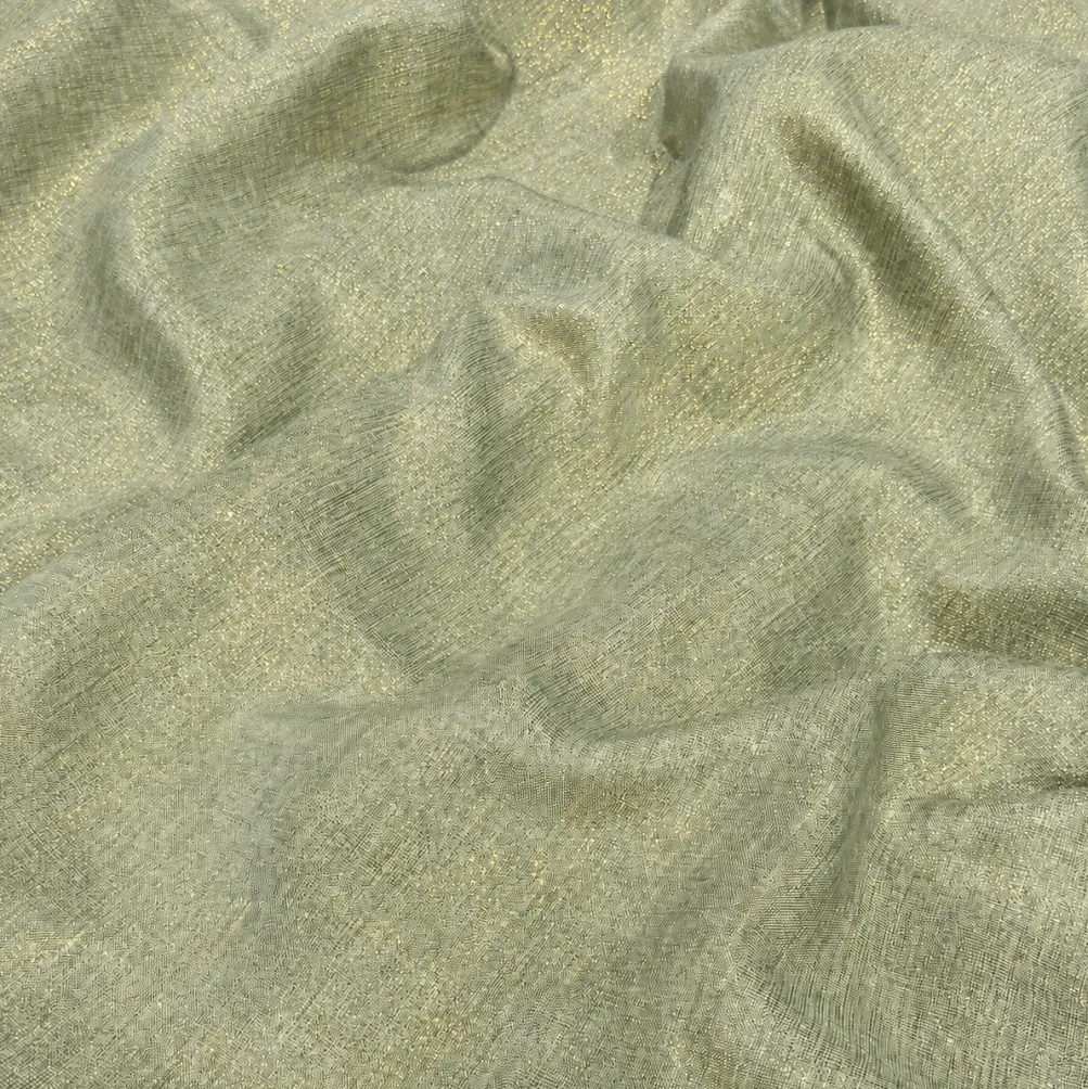 Metallic Burlap Table Napkins in Sage/Gold