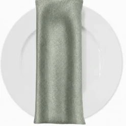 Metallic Burlap Table Napkins in Platinum