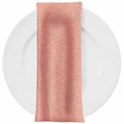 Metallic Burlap Table Napkins in Pink/Gold