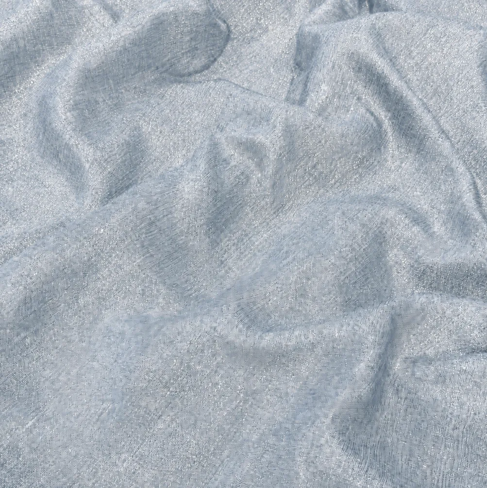 Metallic Burlap Table Napkins in Blue/Silver