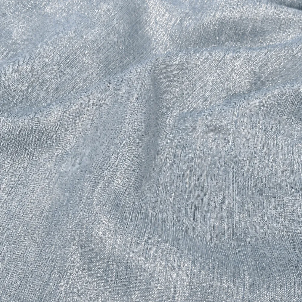 Metallic Burlap Table Napkins in Blue/Silver