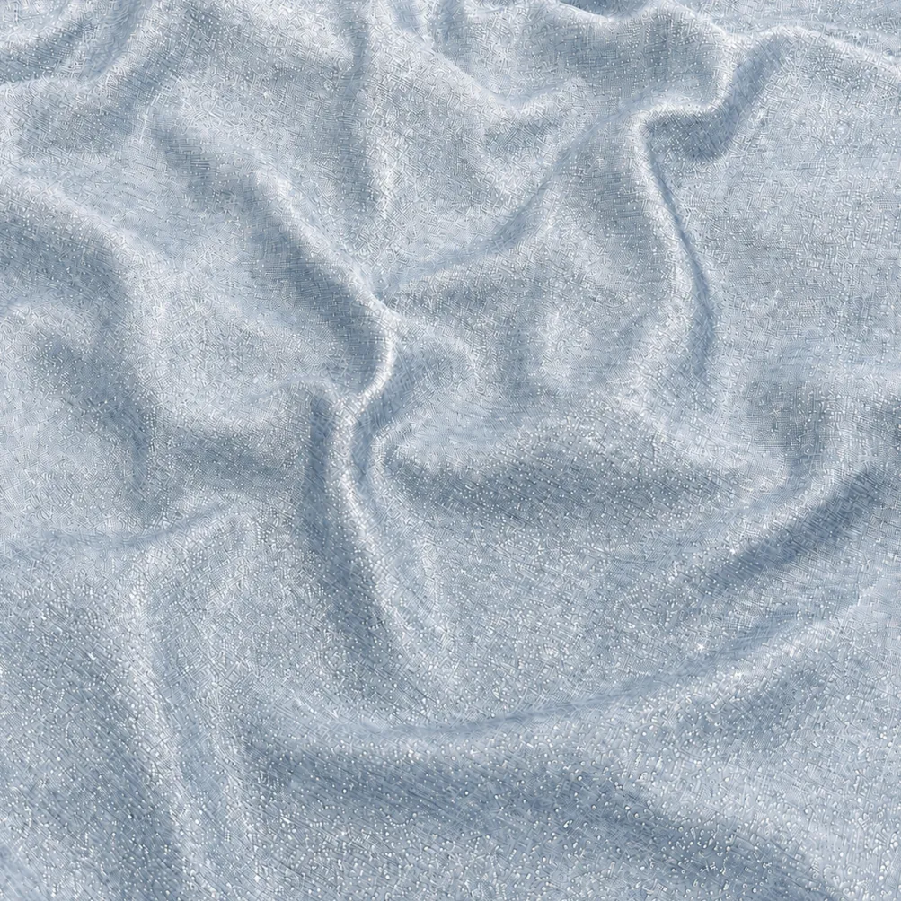 Metallic Burlap Table Napkins in Blue/Silver