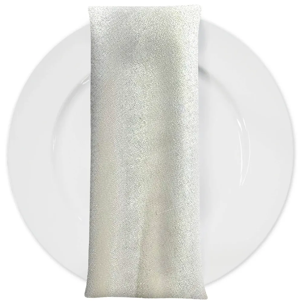 Metallic Burlap Table Napkins in Ivory/Gold
