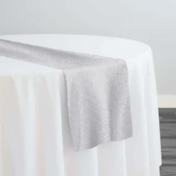 Metallic Burlap Table Runner in Silver/Silver