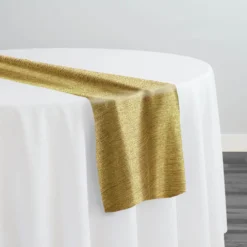Metallic Burlap Table Runner in Gold/Gold