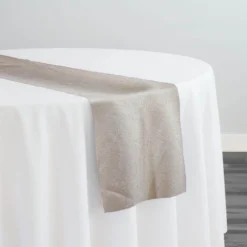 Metallic Burlap Table Runner in Champagne/Silver
