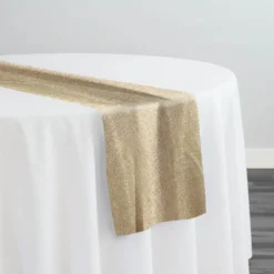 Metallic Burlap Table Runner in Champagne/Gold