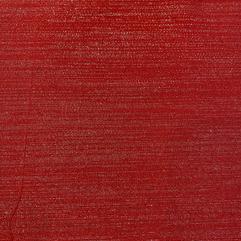 Metallic Burlap Table Runner in Red/Silver