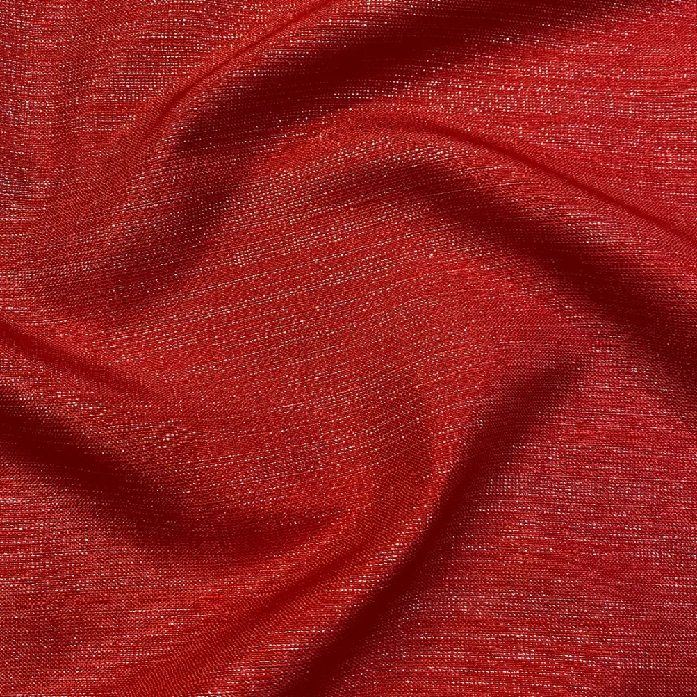 Metallic Burlap Table Runner in Red/Silver