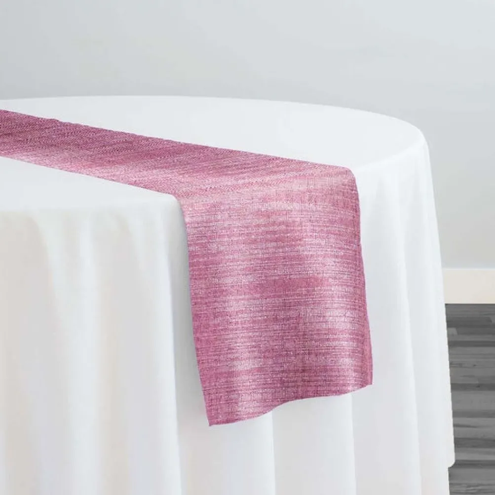 Metallic Burlap Table Runner in Orchid/Silver