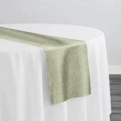 Metallic Burlap Table Runner in Sage/Gold