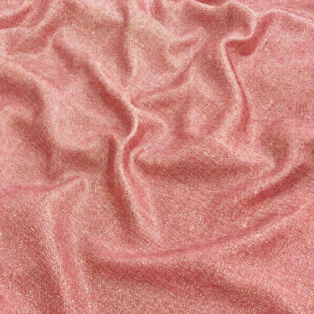 Metallic Burlap Table Runner in Pink/Gold