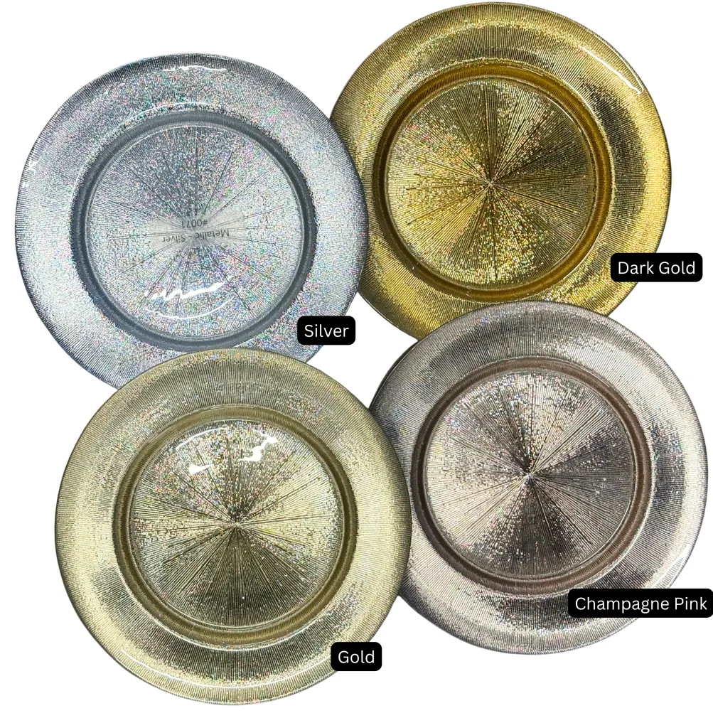 Metallic - Glass Charger Plate in Champagne Pink (Item # 0071)