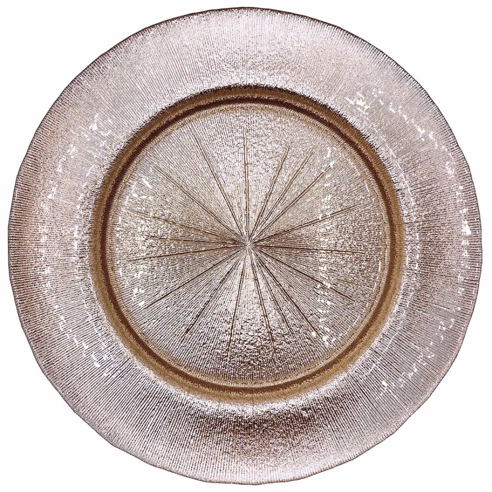 Metallic - Glass Charger Plate in Champagne Pink (Item # 0071)