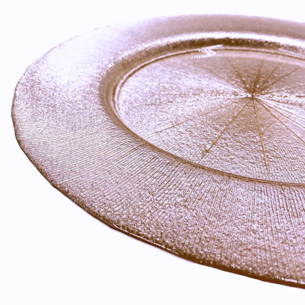 Metallic - Glass Charger Plate in Champagne Pink (Item # 0071)